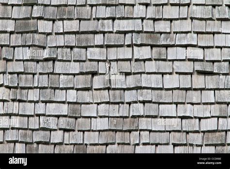 Roof Made By Using An Old Style Wood Shingles Stock Photo Alamy