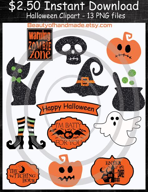 Halloween Ghost Pumpkin Collage Clipart/Digital | Etsy