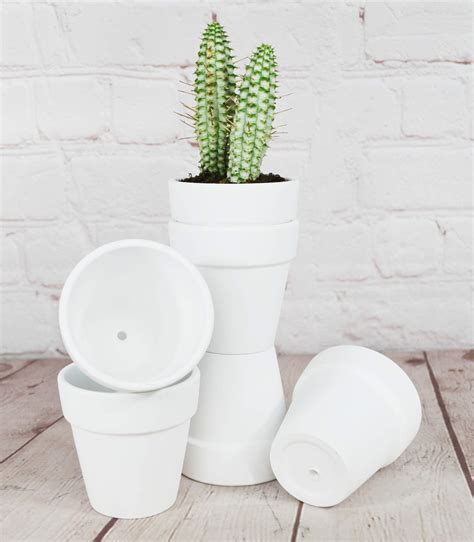 My Urban Crafts 20 Pcs White Terracotta Clay Pots 25 Inch Small