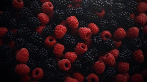 Bunch Of Raspberry And Blackberry Fruits Fruit Rasberry Food