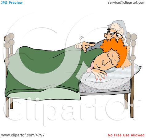 Husband Trying To Wake Up His Wife In Bed During The Early Morning