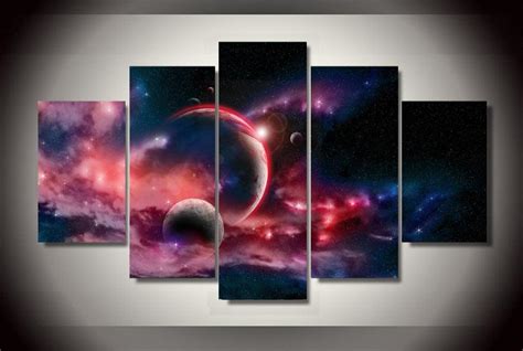 5 Panels Canvas Prints Painting Wall Art Earth Universe