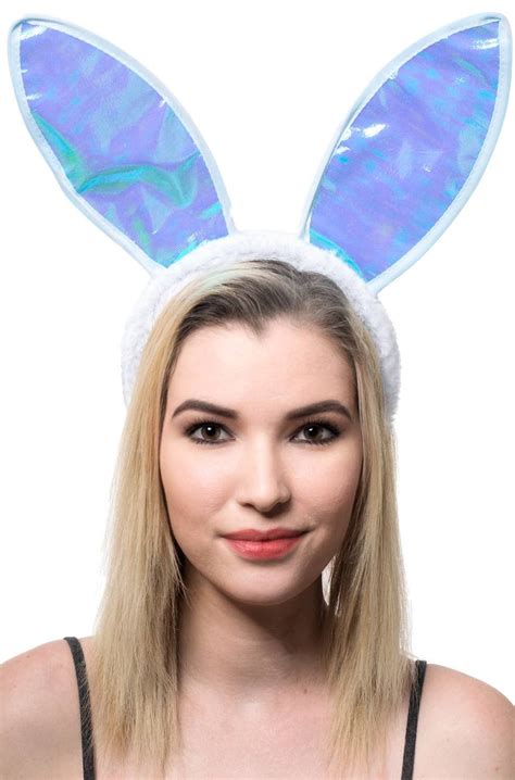 Iridescent Blue Easter Bunny Costume Ears Easter Bunny Costume Easter Bunny Ears Bunny Costume
