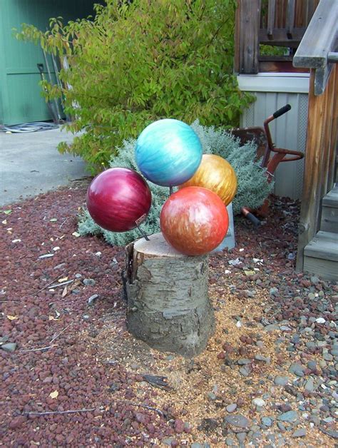 Unsightly Stump Bowling Ball Bowling Ball Yard Art Diy Garden Decor