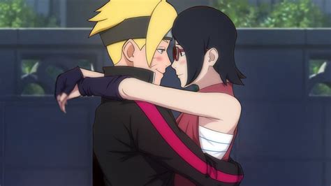 O Primeiro Beijo De Boruto E Sarada No Anime Youtube