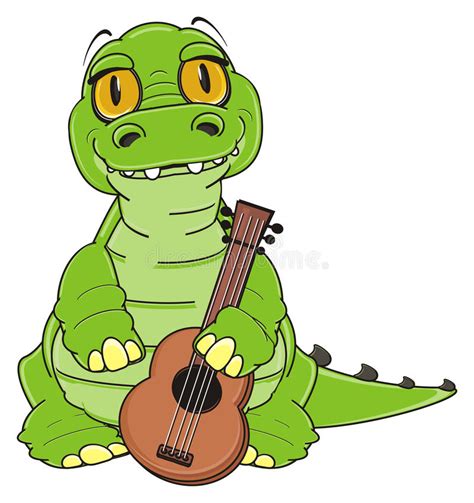 Funny Crocodile Cartoon Emotion Background Stock Vector Illustration