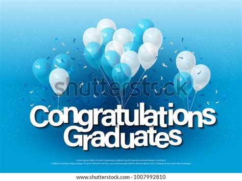 Congratulations Graduates Greeting Card Lettering Template Stock Vector