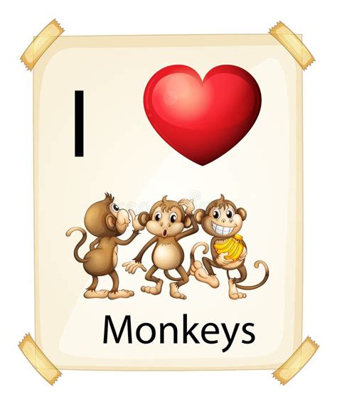 Monkeys In Love Stock Vector Illustration Of Colors Cute 8858808