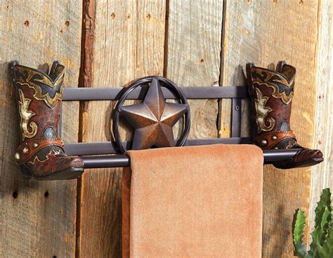 Natural and fresh strongly appear from the style. Cowboy Boot Towel Bar | Rustic bathroom hardware, Western ...
