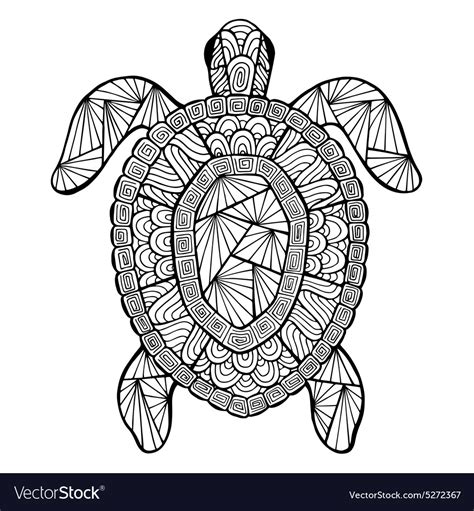 Stylized Turtle Zentangle Royalty Free Vector Image