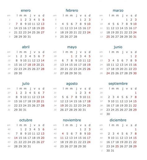 Es Calendario 2019 Con Los Dias Festivos