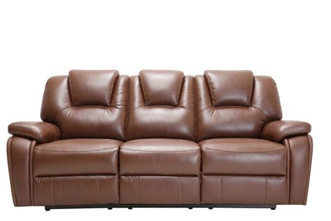 Camel Color Leather Power Reclining Sofa Modern Global United 9762