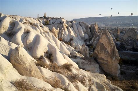 Valley With Volcanic Tuff Stone Rocks In Goreme Turkey Stock Image