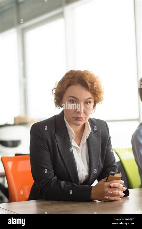 Angry Business Woman In Office Stock Photo Alamy