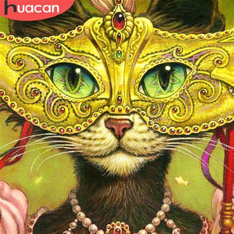 Huacan Diamond Painting Full Square Cat Animal Diamond Mosaic 5d