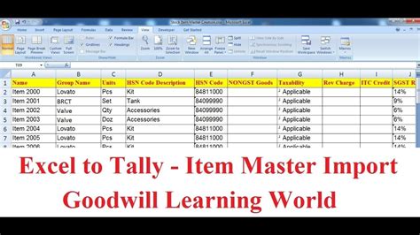 Tally Tdl For Excel To Tally Stock Item Master Import With Group And