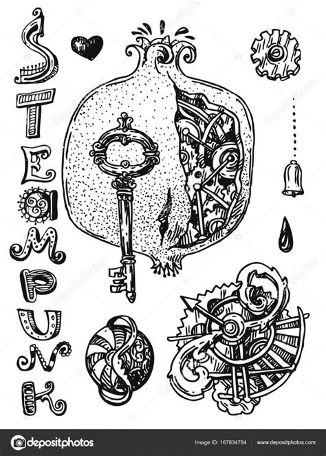 Garnet Steampunk Style Stock Illustration By ©margarita87 167834784