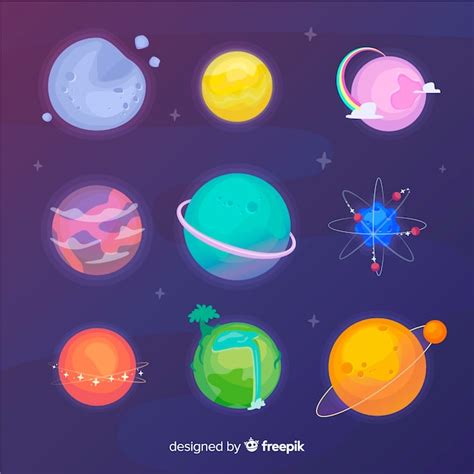 Premium Vector Hand Drawn Planet Collection