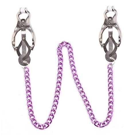 Purple Chain Nipple Clamps Couple Sex Nipple Clamp Couples Pinzas Pezones Fetish Bdsm Bondage