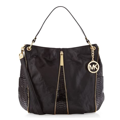 Michael michael kors jessie medium pebbled leather shoulder bag black. Snap 'n Zip Fashion Accessories | MICHAEL Michael Kors ...