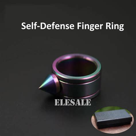 High Quality Stainless Steel Color Self Defense Ring For Women Men Safety Outdoor Edc Kit Self