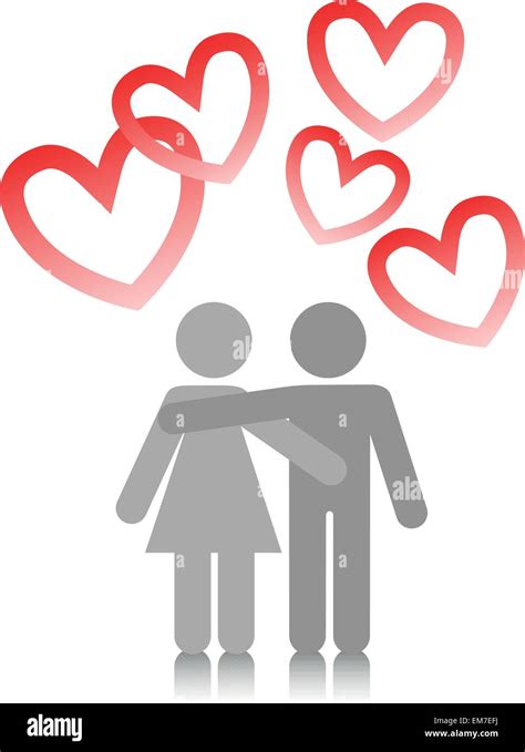 Couple Embracing Stock Vector Images Alamy