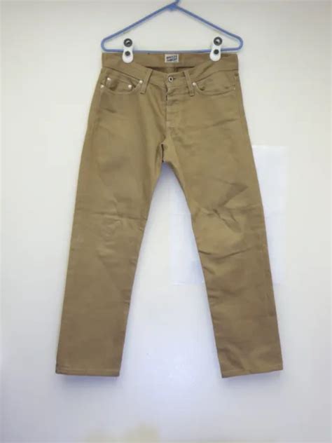 Naked And Famous Weird Guy Selvedge Chino Pants Mens Tag Real X Brown Picclick