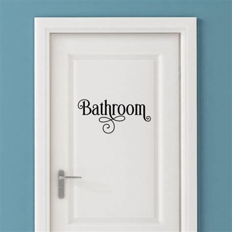 Bathroom Door Decal Washroom Vinyl Decal Bathroom Sticker Etsy