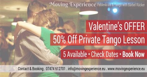 Valentines OFFER On Private Tango Lessons Moving Experience