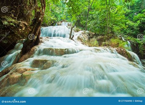 Blue Stream Waterfall Stock Photo Image Of Fresh Cataract 27750498