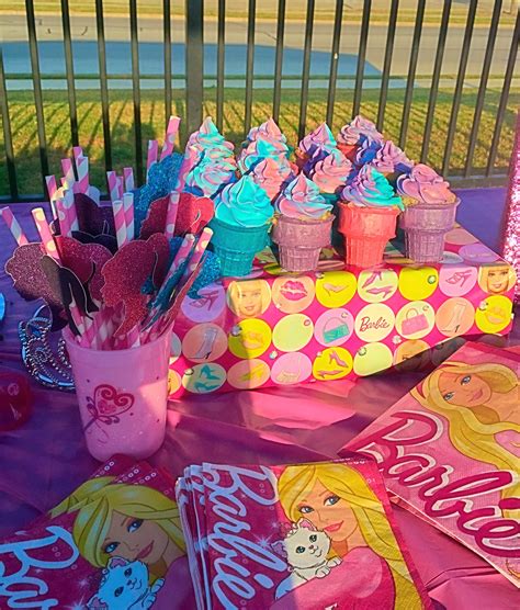 Cupcake Cones For A Barbie Beach Party Swim Party Barbie Party Decorations Barbie Theme