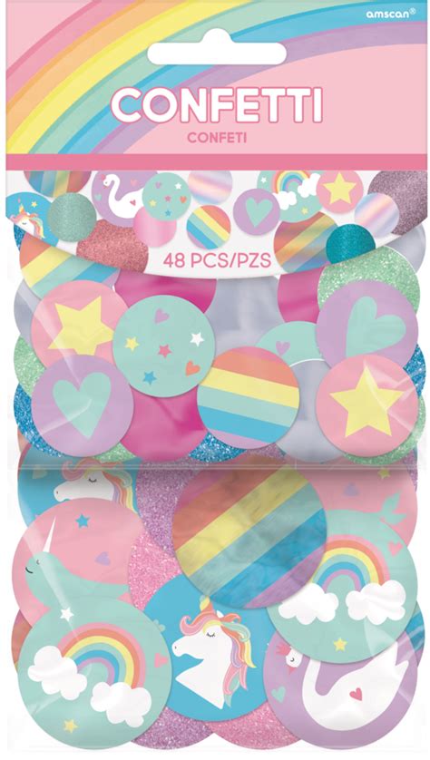 Magical Rainbow Unicorn Birthday Party Giant Confetti 48 Pc Party City