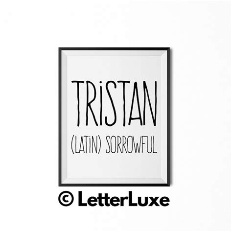 Tristan Name Meaning Art Printable Baby Shower T Etsy