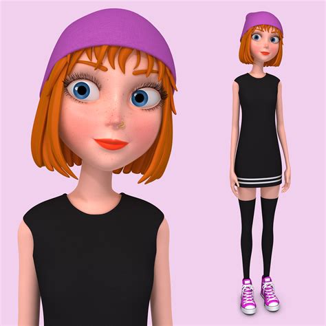 Cartoon Character Funny Girl D Model Animated Rigged Cgtrader My Xxx