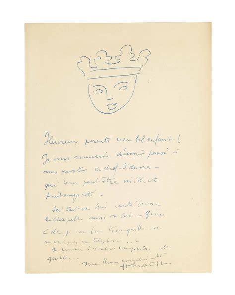 Henri Matisse 1859 1954 Lette Autographe Signée H Matisse à Un