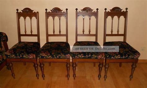 Gepflegtes gründerzeit sofa mit klappbaren seitenteilen mit passendem sessel sofa höhe 73cm 1,26m tiefe 85 cm sessel höhe 82 cm breite und tiefe 68 cm abholung in ratingen mitte. Gründerzeit - Esszimmer Um 1890 - Sofa, 4 Stühle ...