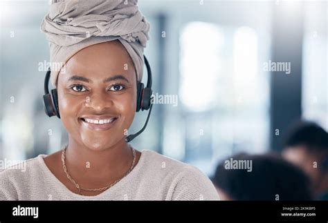Customer Service Black Woman Call Center Portrait Sales Consulting