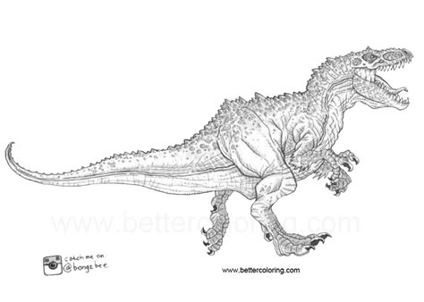 Coloring pages are funny for all ages kids to develop focus, motor skills, creativity and color recognition. Indoraptor Coloring Pages Line Art - Free Printable ...