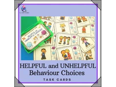 Helpful And Unhelpful Choices Task Cards Behavior Counseling