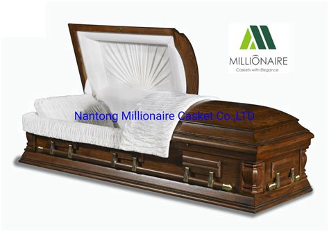Millionaire Solid Oak American Style Luxury Funeral Wooden Poplar