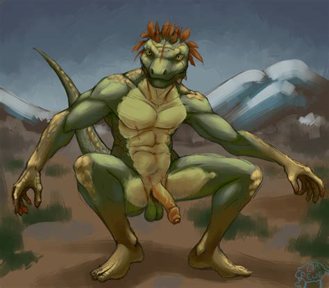Rule Boy Argonian Crouching Feathers Looking At Viewer Male Male