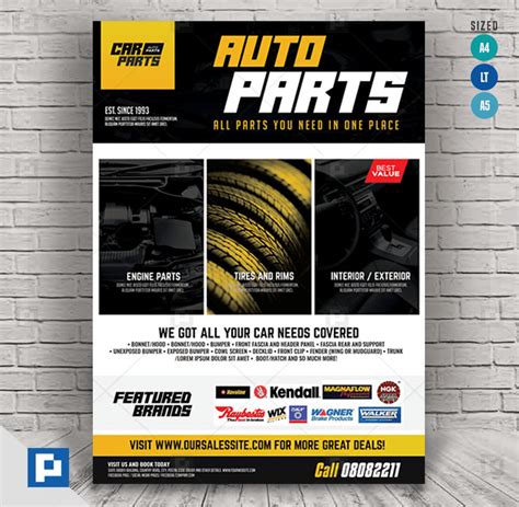 Automotive Parts Supply Center Flyer Psdpixel
