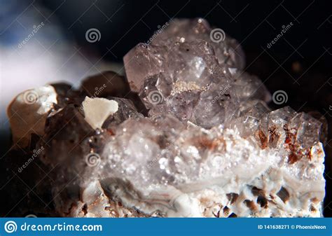 Geode Filled With Rock Quartz Crystals Cluster Stock Image Image Of