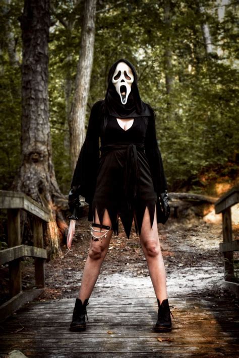 Ghost Face Photoshoot Scream Halloween Costume Horror Halloween