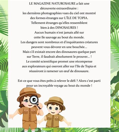 Maybe you would like to learn more about one of these? Chasse au trésor DINOS 4-6 ans - kidijoue | Chasse au ...