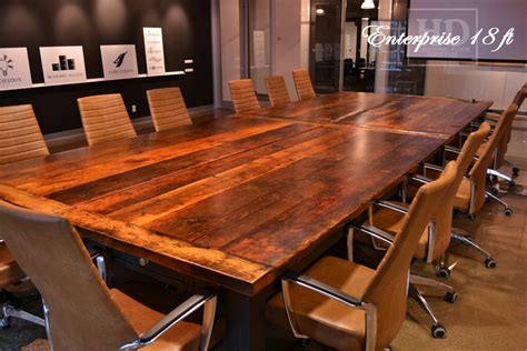 Toronto Reclaimed Wood Boardroom Table With Casters Blog