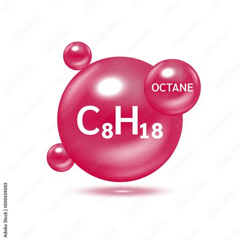 Octane Gas C8h18 Molecule Models And Physical Chemical Formulas