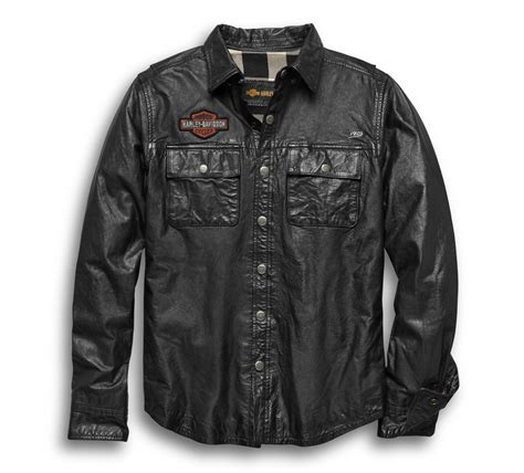 Men S Leather Shirt Jacket 97008 20VM Harley Davidson USA