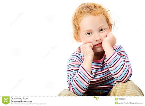 Thinking Child Stock Photo Image Of Copy Little Calm