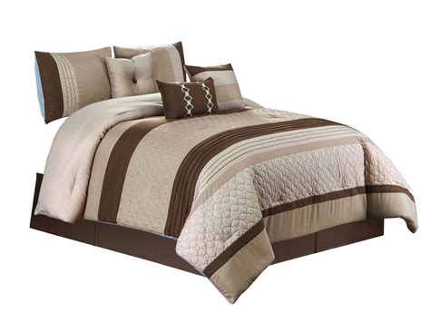 7 Piece Bailey Comforter Set Beddinggeometric Quilts Pleated Stripe